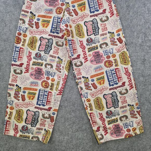 Wrangler x Free People‎ Jeans Womens 24 Wide Barrel Graphic Print High Rise Leg - Picture 3 of 16